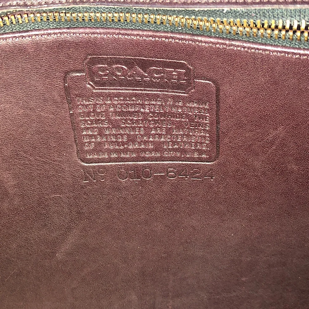 VINTAGE COACH Mahogany Leather Top Handle Turn Lock Unisex Shoulder Bag NYC COA - Picture 10 of 17